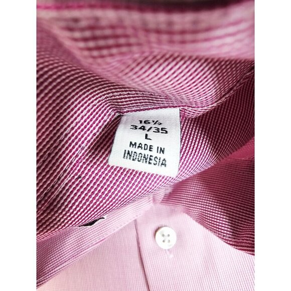 Calvin Klein Steel + Slim Fit Stretch Non Iron Size 16.5 34-35 L Red White Strip - Picture 4 of 11